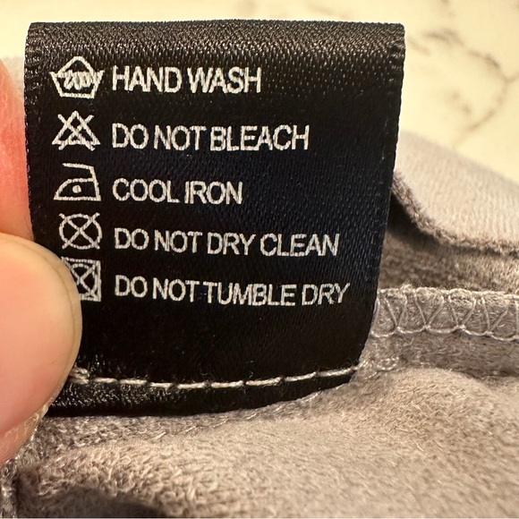 Akira Chicago Black Label Gray Faux Suede Boho Pullover Shift Dress Mini Size S - Picture 7 of 11